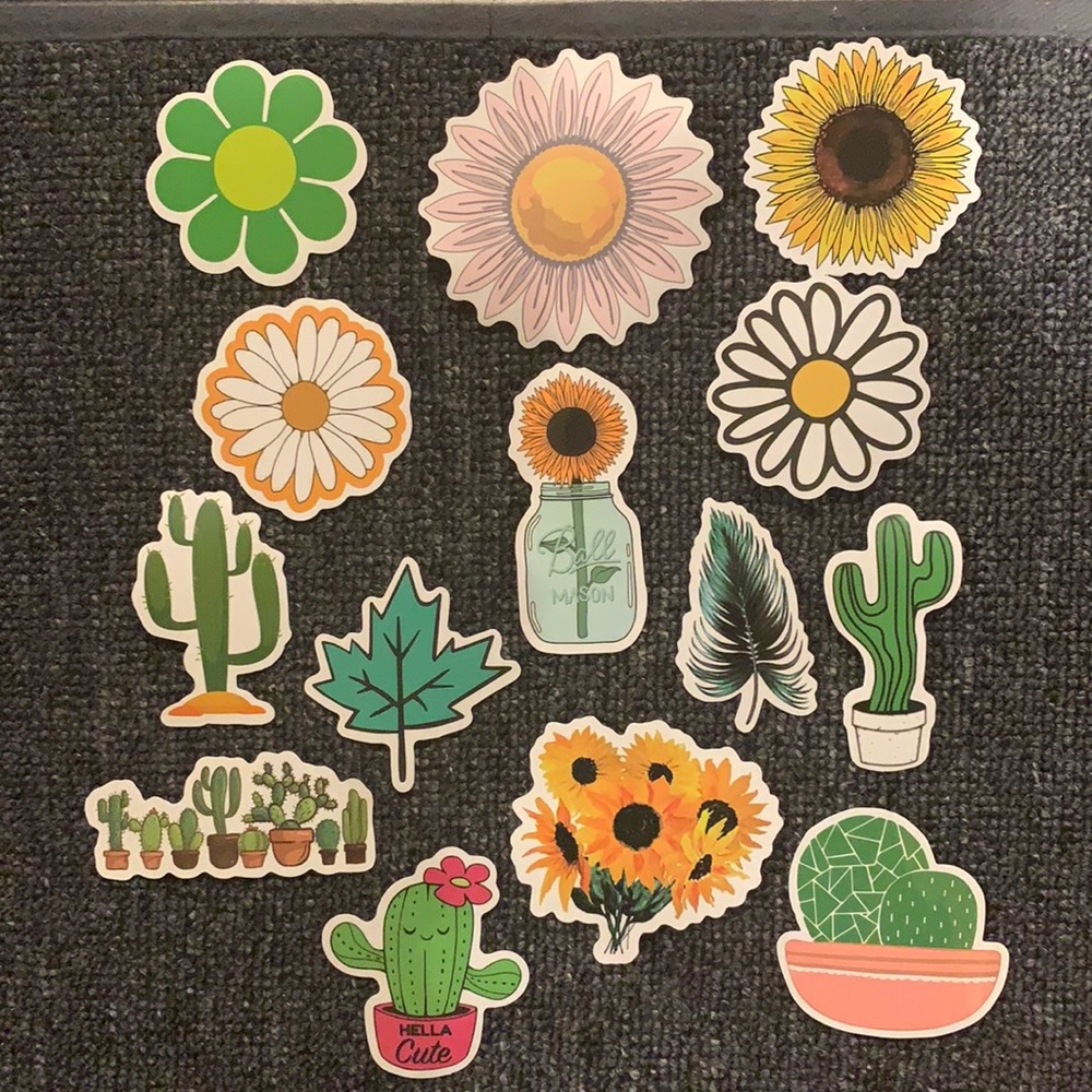 Pack of 14 stickers (plant theme)